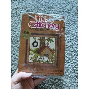 Vintage Jiffy Stitchery Crewel Kit #730 Treehouse in The Elm Sunset Linda Gillum